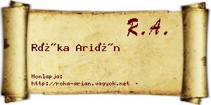 Róka Arián névjegykártya